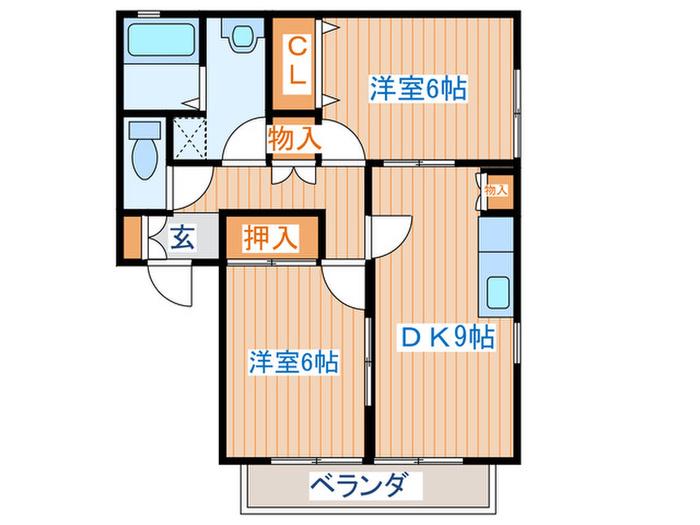 メイハウス(2DK/2階)の間取り写真