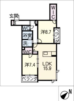 KORYO NEST 浄水 A棟(2LDK/3階)の間取り写真