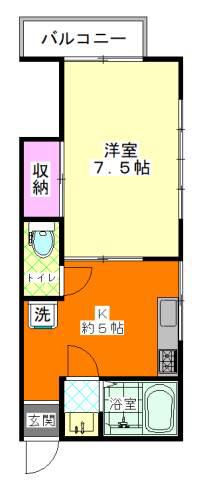 キャピタル(1K/2階)の間取り写真