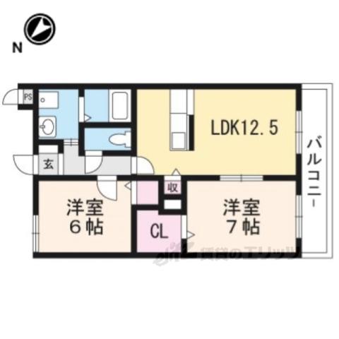 マンションソフィア(2LDK/1階)の間取り写真