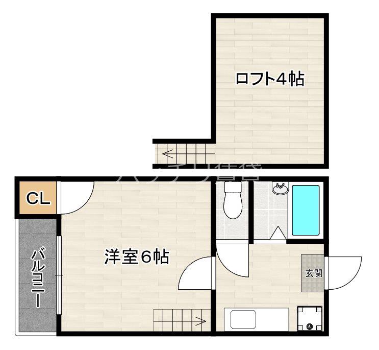 プルミエ(1K/2階)の間取り写真