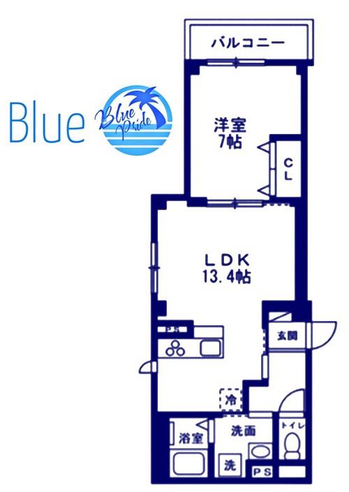 青葉区あざみ野共同工事(1LDK/2階)の間取り写真