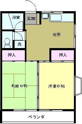 ヴェールハイツ(2DK/2階)の間取り写真