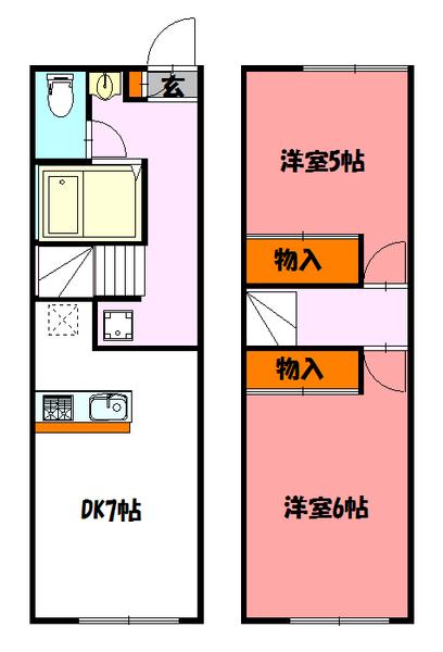 フィールズSTAY(2DK/1階)の間取り写真