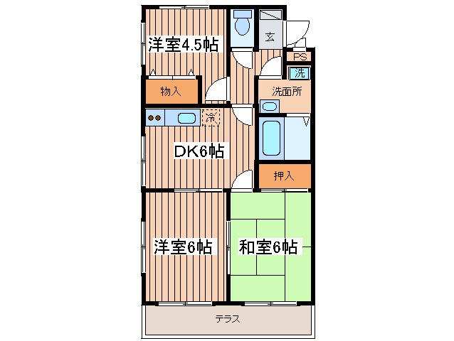 ウエストマロン1(3DK/3階)の間取り写真