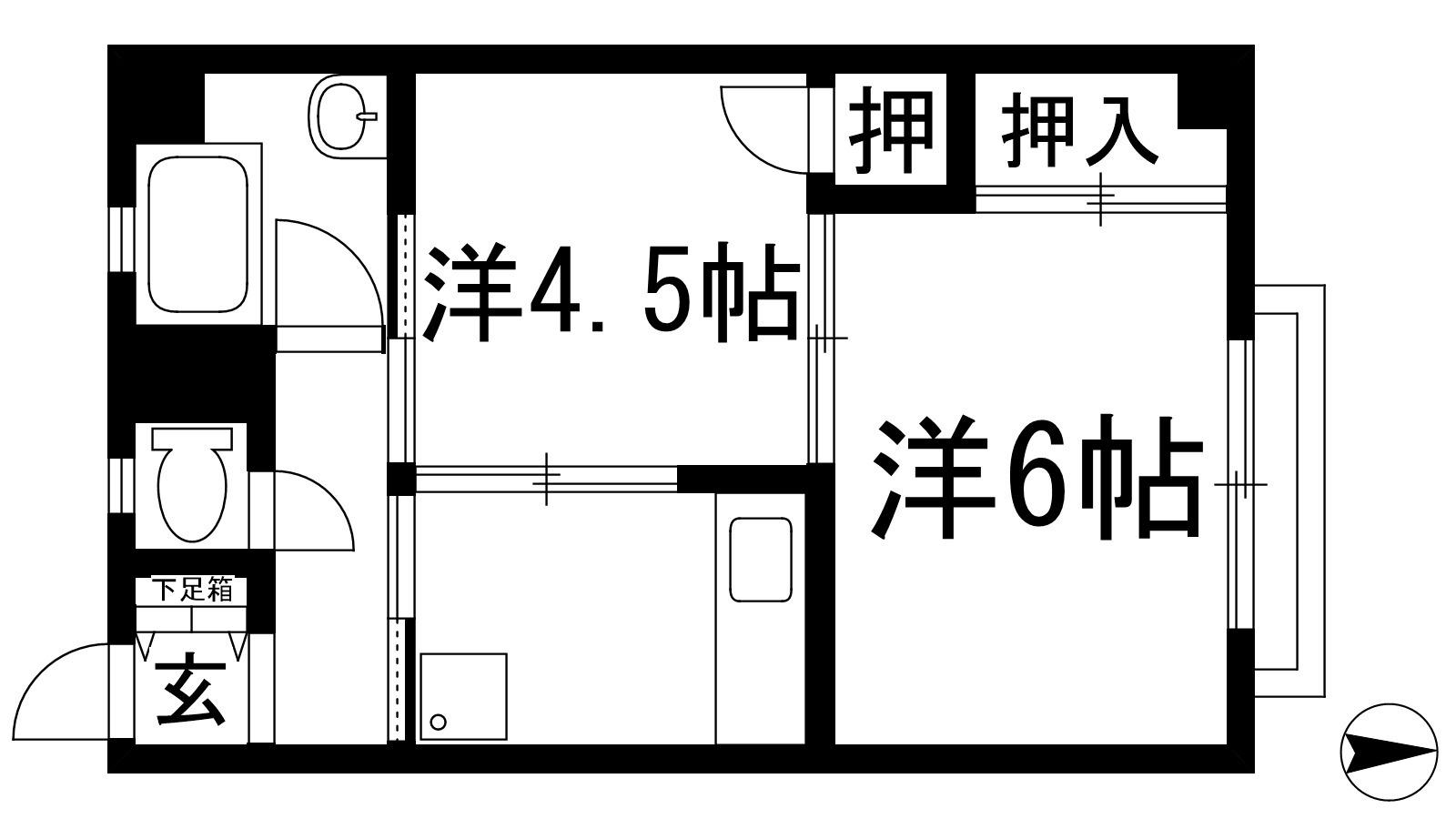 ふか喜マンション(2K/3階)の間取り写真