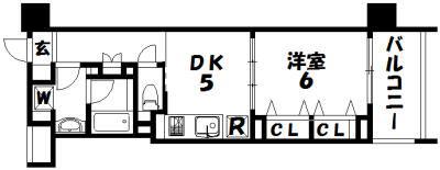 クリオ松戸伍番館(1DK/8階)の間取り写真