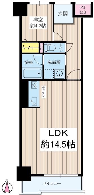 ロイヤルハイツ新大阪(1LDK/9階)の間取り写真