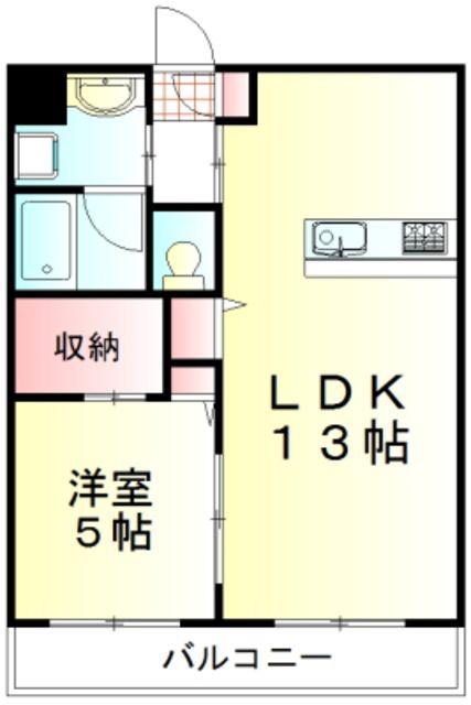 フェリシア(1LDK/4階)の間取り写真