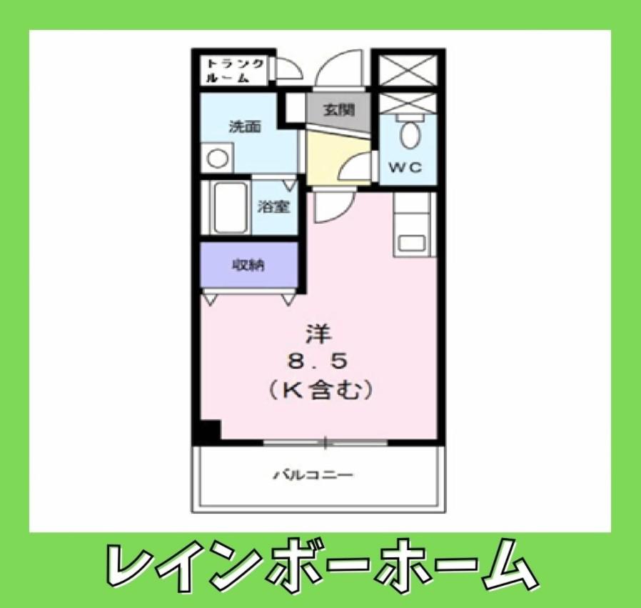 エスポワール(ワンルーム/2階)の間取り写真