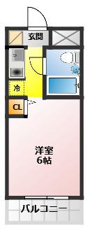 ウインベルソロ川越第6(ワンルーム/1階)の間取り写真