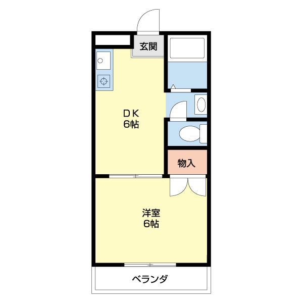 レオヤカタ(1DK/4階)の間取り写真