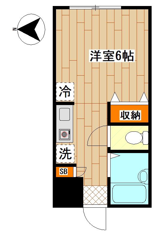 グルクスハイムII(ワンルーム/1階)の間取り写真