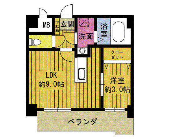 SUNGRACE CASA(1LDK/1階)の間取り写真