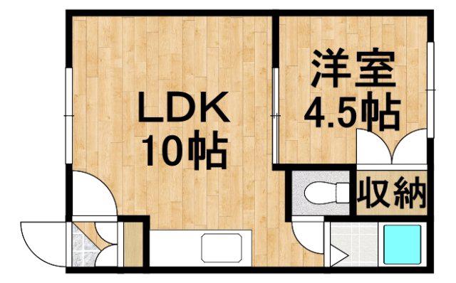 ハイツトロント(1DK/3階)の間取り写真
