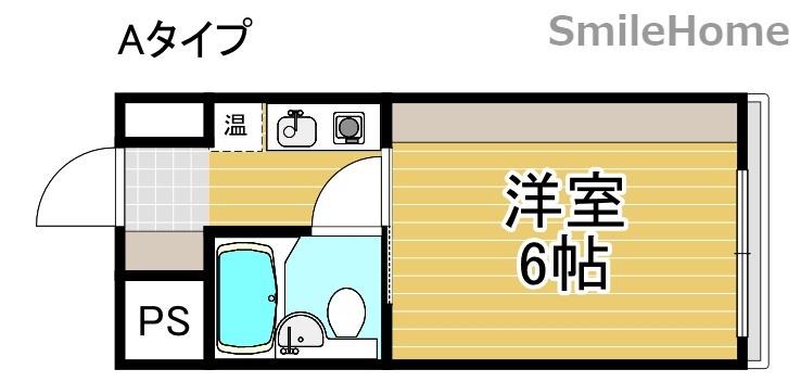 メネダス(1K/2階)の間取り写真