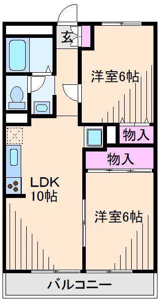 メゾンエオニア(2LDK/1階)の間取り写真