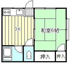 K・ティアラ(1DK/2階)の間取り写真