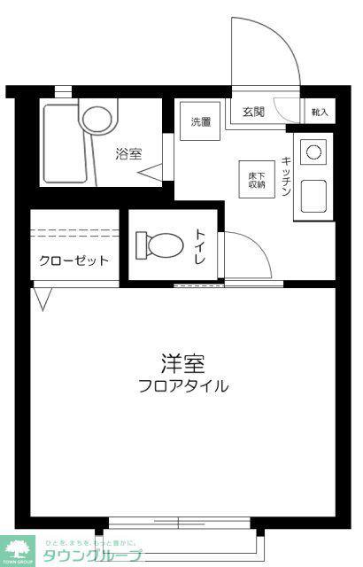 シンフォニーA(1K/1階)の間取り写真