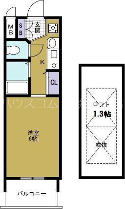 EC難波ウエスト-SIDE大阪ドーム前(1K/4階)の間取り写真