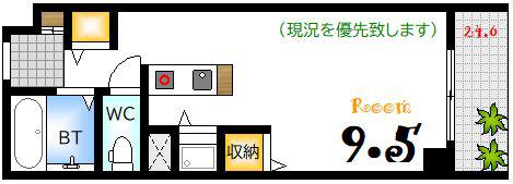 第2ファニー幸(ワンルーム/2階)の間取り写真
