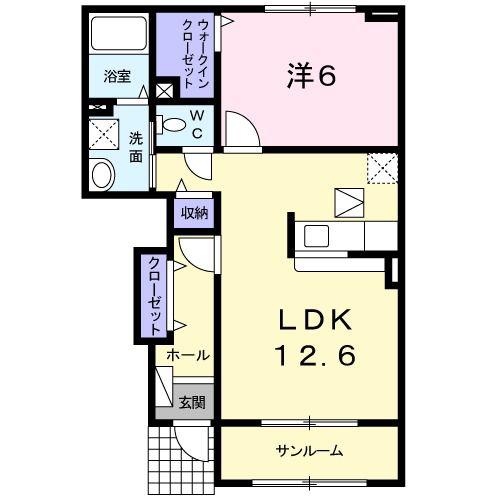 ＪＲ中央本線 土岐市駅 徒歩26分 2階建 築15年(1LDK/1階)の間取り写真