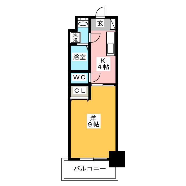 ロイヤル博多駅前(1K/14階)の間取り写真
