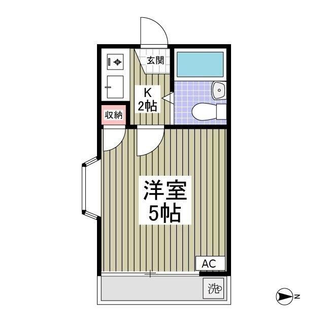チェリー東宝(1K/2階)の間取り写真