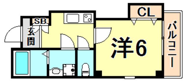 ドルチェN(1K/3階)の間取り写真