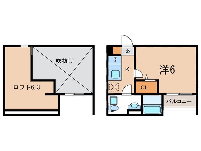 LOFT OG(1K/2階)の間取り写真