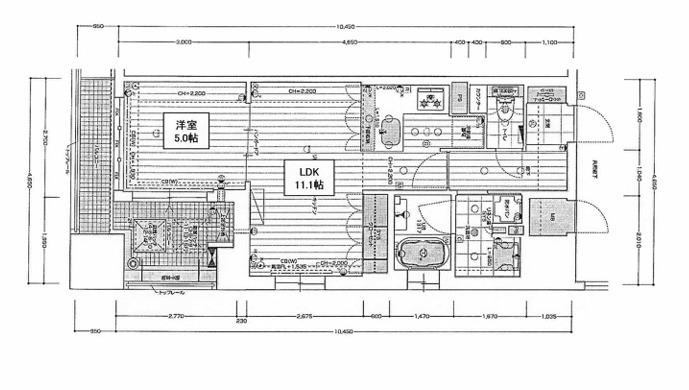 リーガル西長堀II(1LDK/10階)の間取り写真