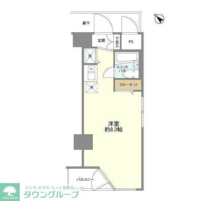 東急ドエルアルス川崎(ワンルーム/4階)の間取り写真