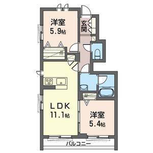 GRAN FELIZ(2LDK/1階)の間取り写真
