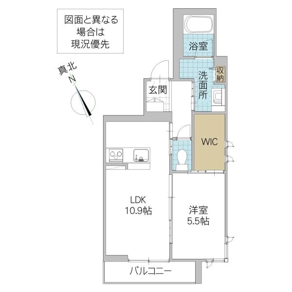 リベラル五軒町(1LDK/3階)の間取り写真