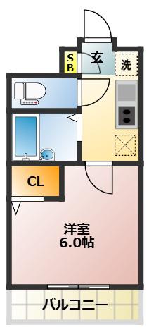 エイブル上板橋(1K/4階)の間取り写真