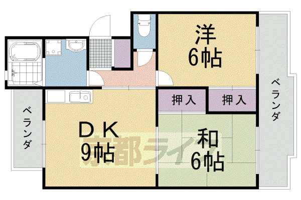 ラセーヌ大山崎(2LDK/2階)の間取り写真