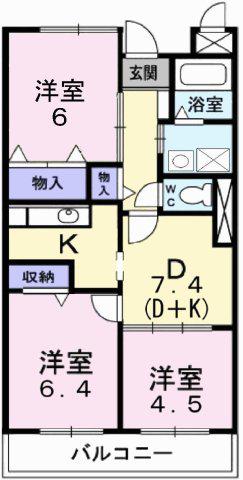 メゾン辻ヶ花(3DK/3階)の間取り写真