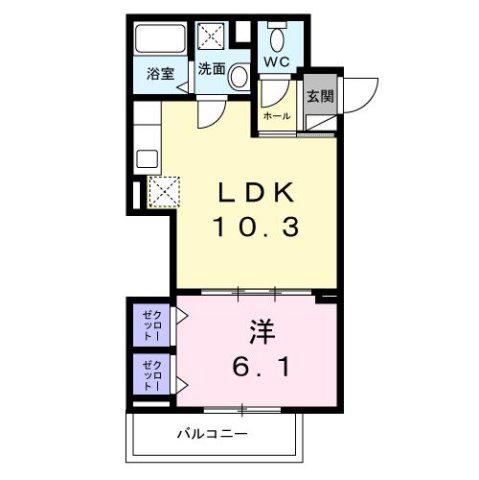 ヒカルサ此花通酉島(1LDK/3階)の間取り写真