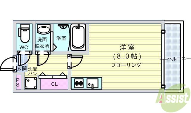 MAISON DE 和(ワンルーム/1階)の間取り写真
