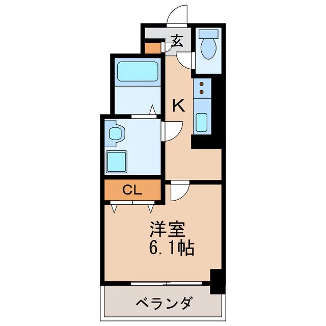 シェリール東桜(1K/6階)の間取り写真