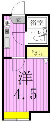 プラム梅島A(1K/1階)の間取り写真
