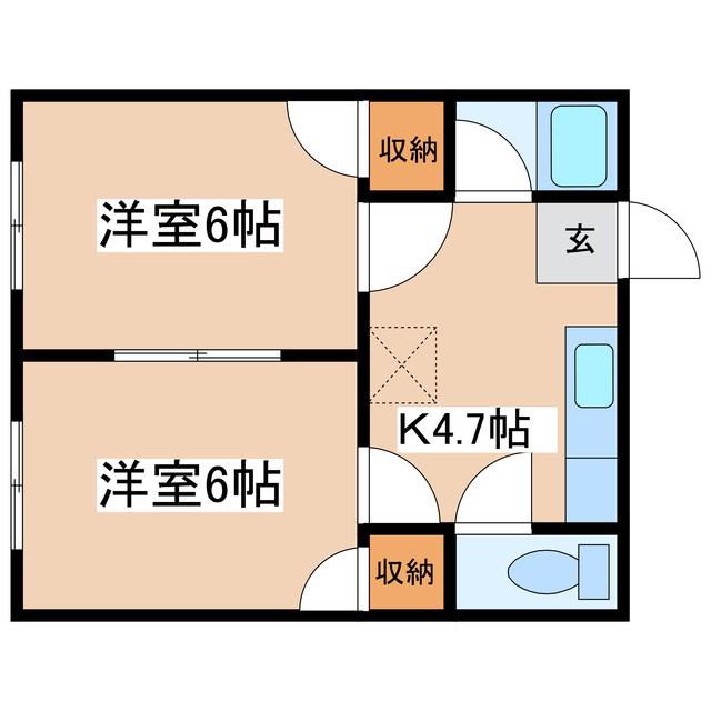 フォーブルイノネ(2K/2階)の間取り写真