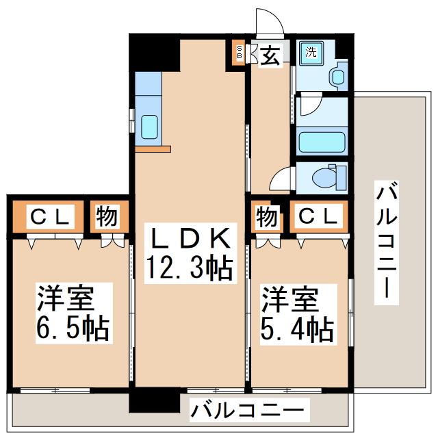 ダイコー光の森(2LDK/4階)の間取り写真