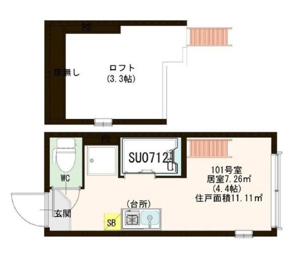 AVAND板橋(ワンルーム/1階)の間取り写真