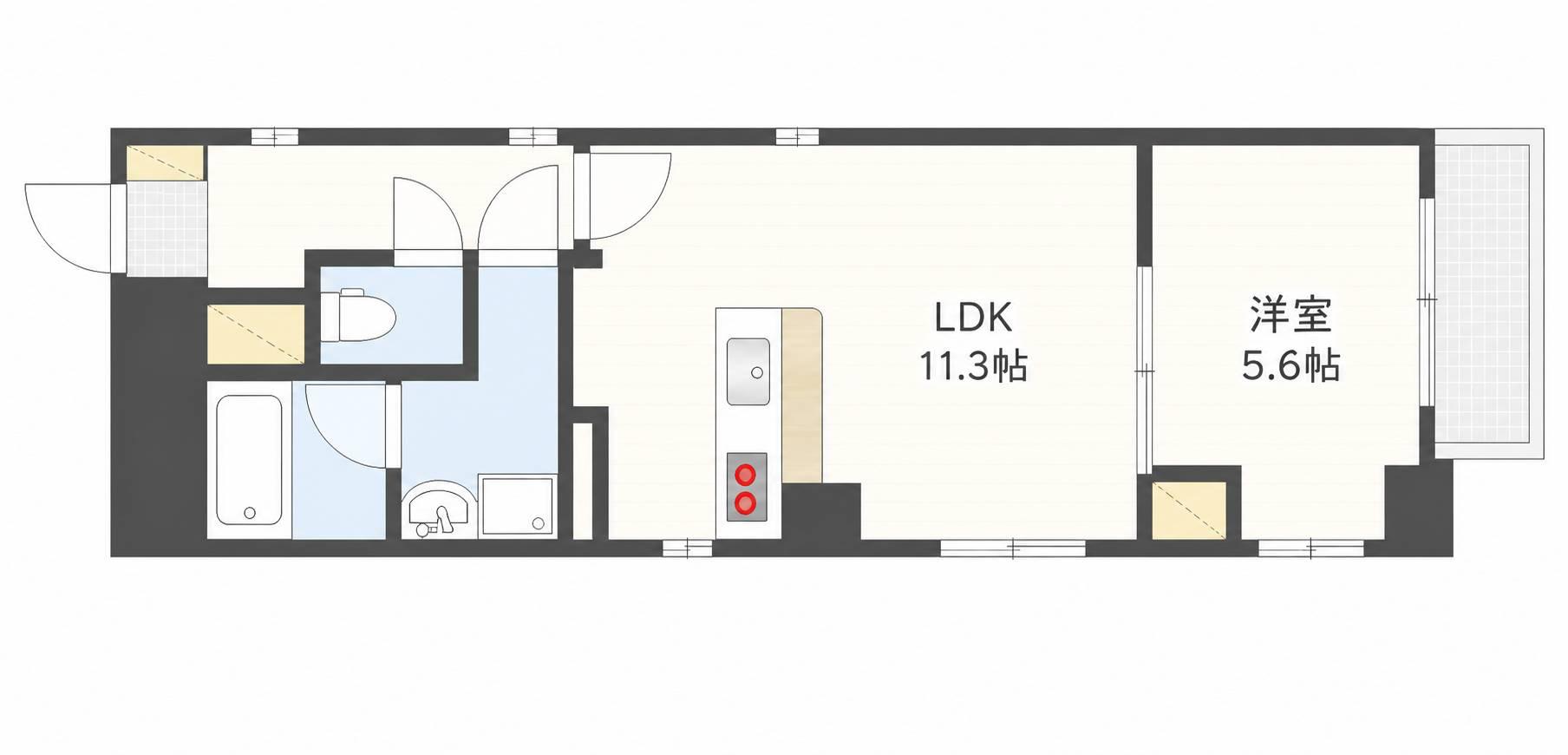 ファーストステージ国泰寺(1LDK/3階)の間取り写真