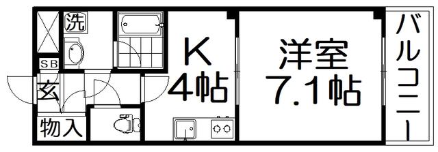 S.ステージ(1K/1階)の間取り写真