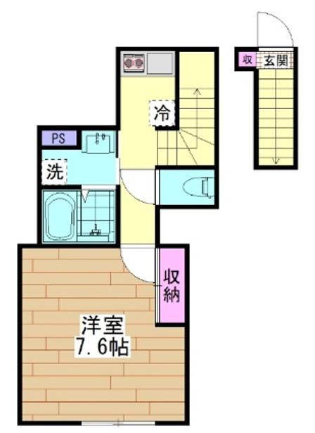 CRAFT東向島(1K/2階)の間取り写真