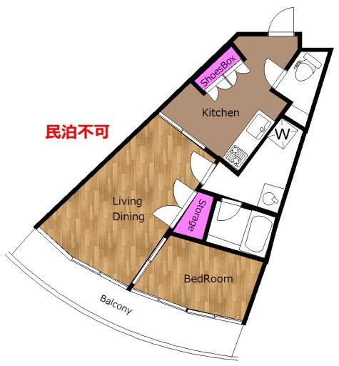 定期築3年 GRANDUO代々木2 SGW(2K/3階)の間取り写真