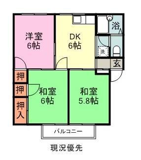 サンハイツ(3DK/2階)の間取り写真