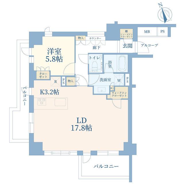 アトラス新宿河田町ヒルズ(1LDK/1階)の間取り写真